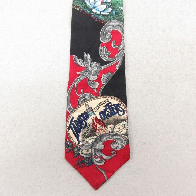 中古 ネクタイ 90年代 90s タバスコ シルク USA製 エンジ 26feb19