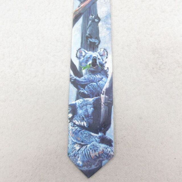 中古 ラルフマーリン ネクタイ 90年代 90s コアラ USA製 薄紺 26feb26