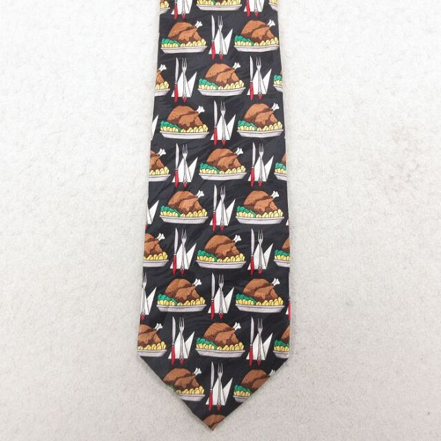 中古 ネクタイ チキン シルク 黒 26feb26