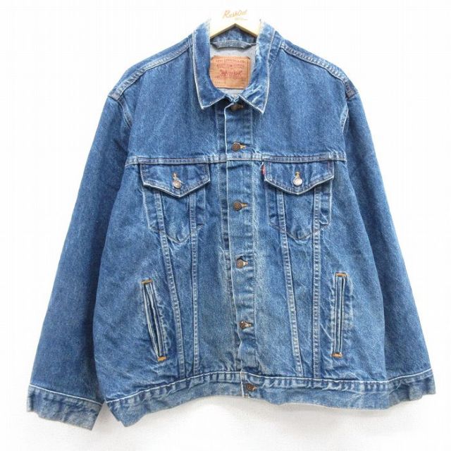 XL★古着 リーバイス Levis 71506 長袖 ジージャン メンズ 90年代 90s 大きいサイズ コットン USA製 紺 ネイビー デニム 【spe】 25feb12 中古 アウター Gジャン ジャケット