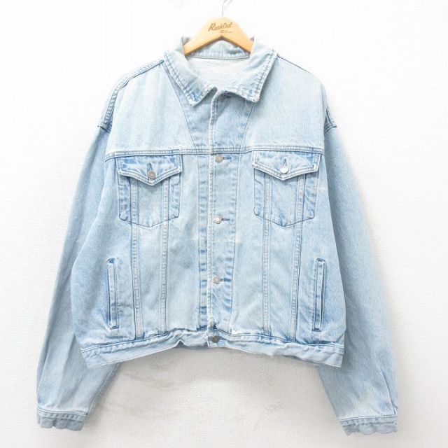 【50%OFF】XL★古着 ギャップ GAP 長袖 ジージャン メンズ 大きいサイズ 薄紺 ネイビー デニム 25may12 中古 アウター Gジャン ジャケット