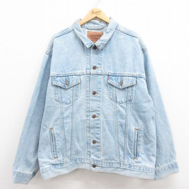 XL★古着 リーバイス Levis 70507 長袖 ジージャン メンズ 90年代 90s コットン USA製 紺 ネイビー デニム 【spe】 25jul28 中古 アウター Gジャン ジャケット