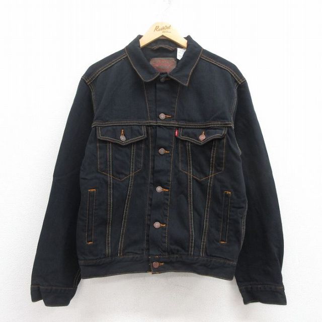 M★古着 リーバイス Levis 70507 長袖 ジージャン メンズ コットン 黒 ブラック デニム 25jul28 中古 アウター Gジャン ジャケット