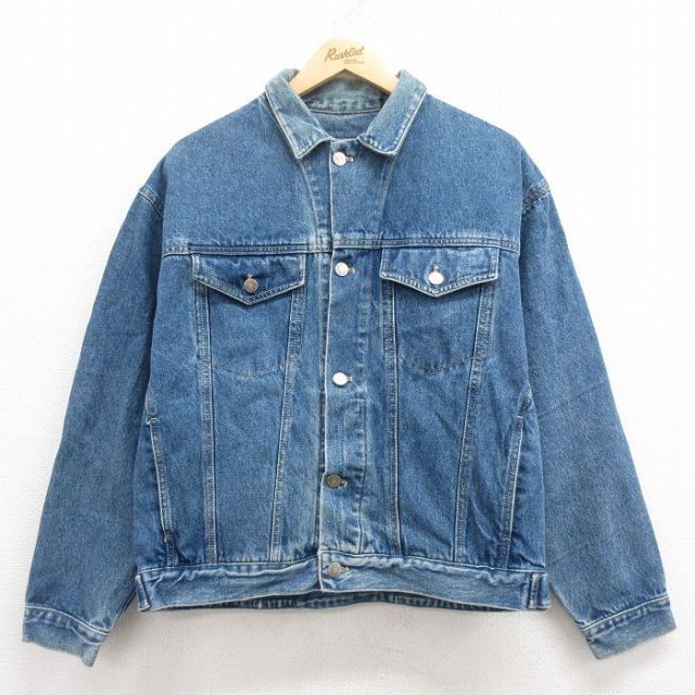 XL★古着 カルバンクライン Calvin Klein 長袖 ジージャン メンズ 00年代 00s コットン 紺 ネイビー デニム 25jul28 中古 アウター Gジャン ジャケット