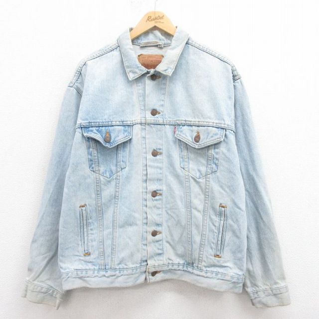 XL★古着 リーバイス Levis 70507 長袖 ジージャン メンズ 90年代 90s 大きいサイズ コットン USA製 紺 ネイビー デニム 25aug23 中古 アウター Gジャン ジャケット