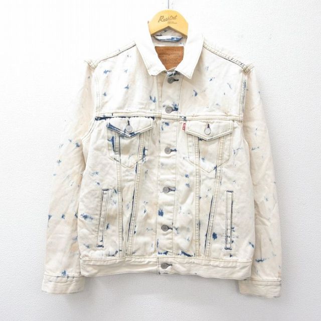 M★古着 リーバイス Levis 長袖 ジージャン メンズ ケミカルウォッシュ コットン 紺 ネイビー デニム 25sep27 中古 アウター Gジャン ジャケット