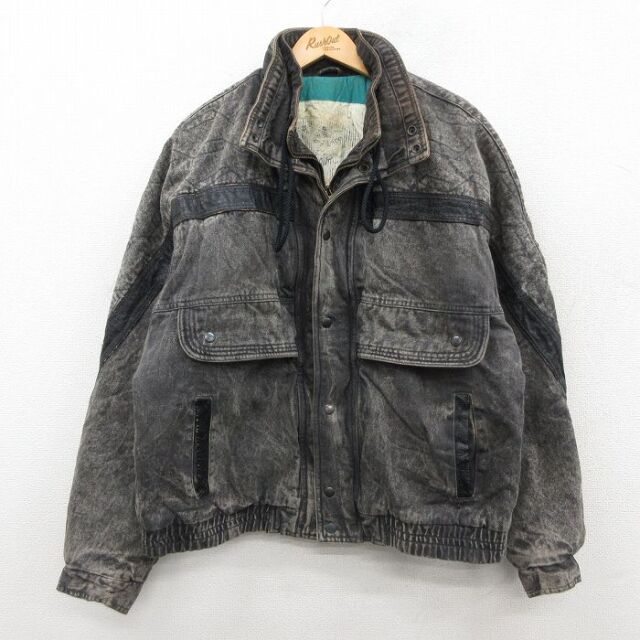 【20%OFF】90s デニムジャケット ケミカルウォッシュ ブラック XL | 古着