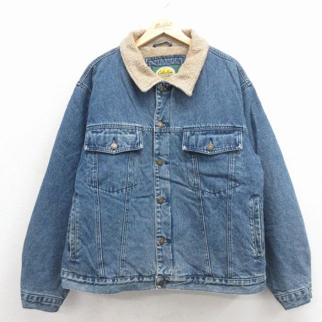 【20%OFF】カベラス 00s 長袖デニムボアジャケット ネイビー XL | 古着