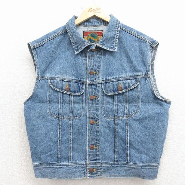【20%OFF】ストラクチャー 00s デニムベスト ネイビー L | 古着