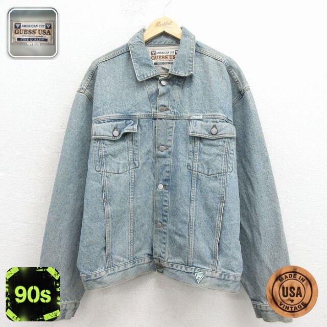【20%OFF】ゲス 90s ジージャン ネイビー メンズXL相当 | 古着
