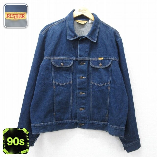 【20%OFF】ラスラー 90s 長袖ジージャン ネイビー メンズXL相当 | 古着