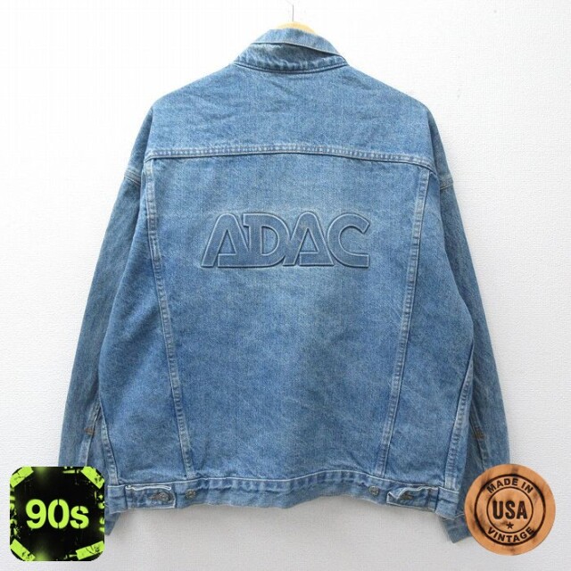 【20%OFF】長袖 ジージャン 90s ADAC コットン USA製 紺 デニム メンズXL相当 | 古着