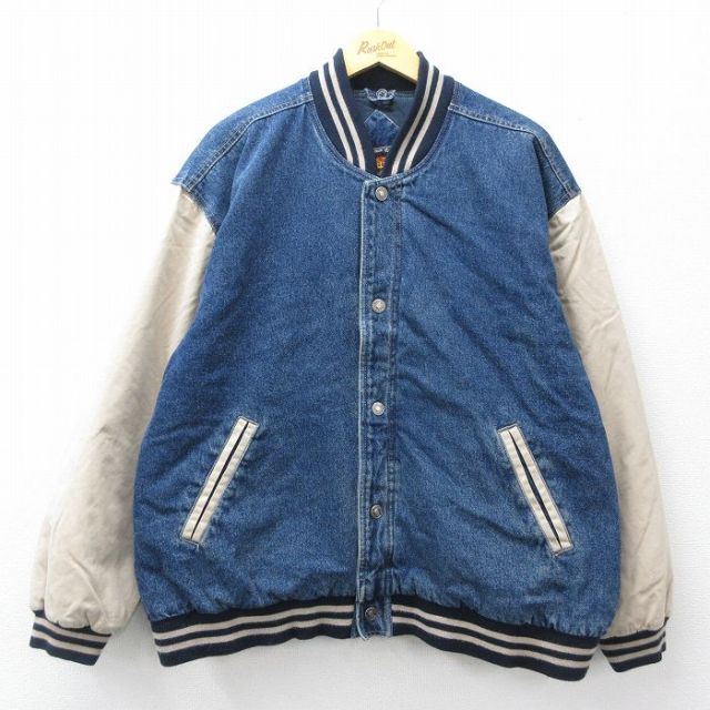 古着通販 XL☆古着 Knockout 長袖 デニム ジャケット メンズ 90年代