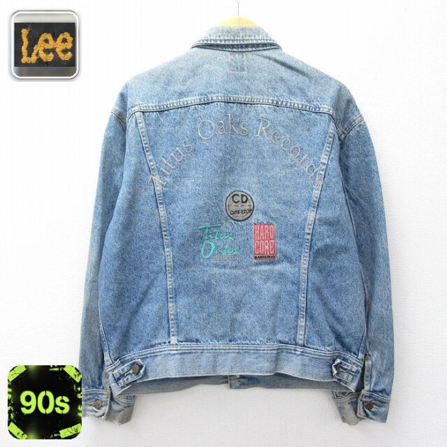 【20%OFF】リー 90s ジージャン Titus Oaks Records刺繍 ネイビー メンズXL相当 | 古着