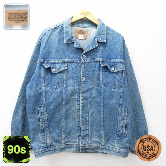 【20%OFF】ギャップ 90s ジージャン ネイビー メンズXL相当 | 古着