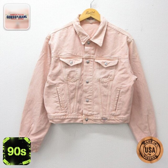 【20%OFF】ゲス 90s ジージャン ピンク メンズM相当 | 古着