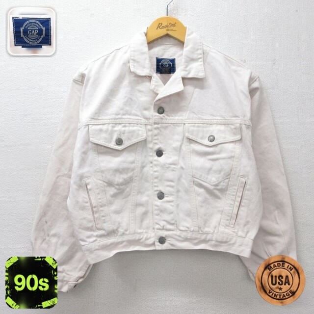 【20%OFF】ギャップ 90s ショート丈ジージャン 薄ピンク メンズM相当 | 古着
