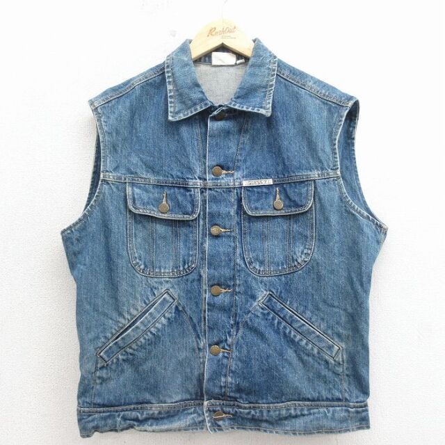 古着通販 L☆古着 ゲス GUESS ブランド デニム ベスト メンズ 90年代