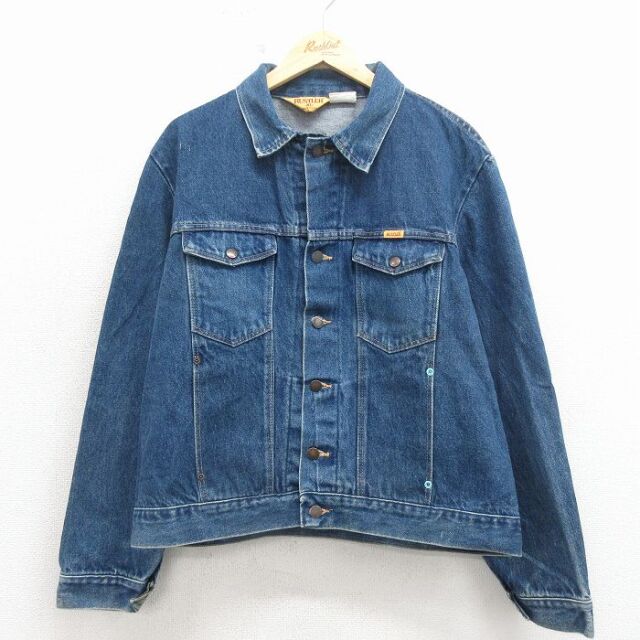 ラスラー 90s 長袖ジージャン ネイビー XL | 古着