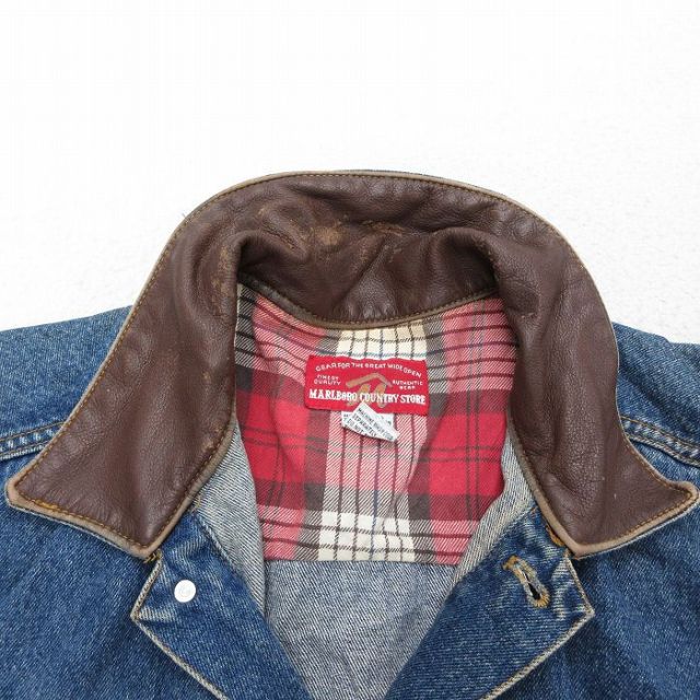 古着通販 XL☆古着 マルボロ 長袖 デニム ジージャン メンズ 90年代