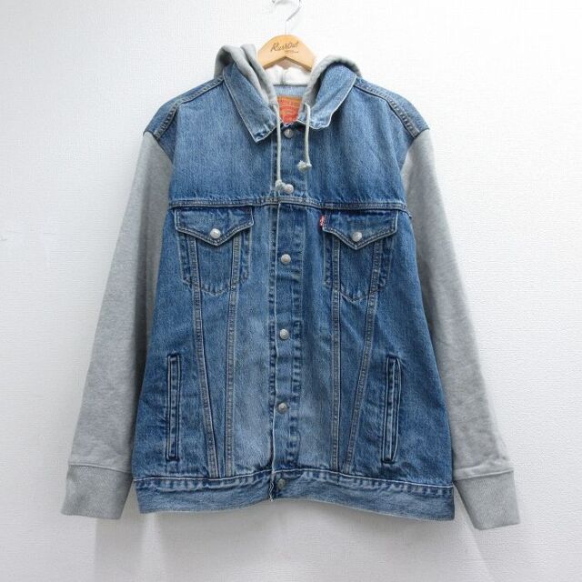 古着通販 L☆古着 ギャップ GAP 長袖 ジージャン メンズ コットン 紺