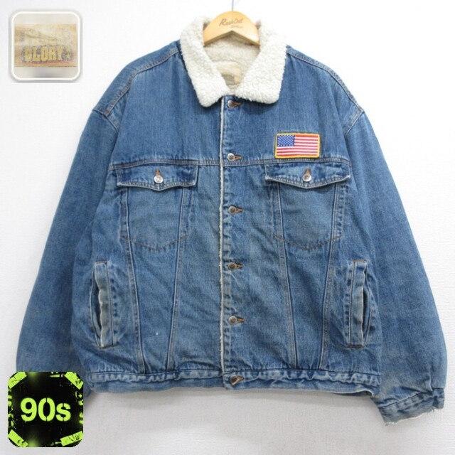 Faded Glory 90s デニムジャケット 星条旗 ネイビー メンズXL相当 | 古着