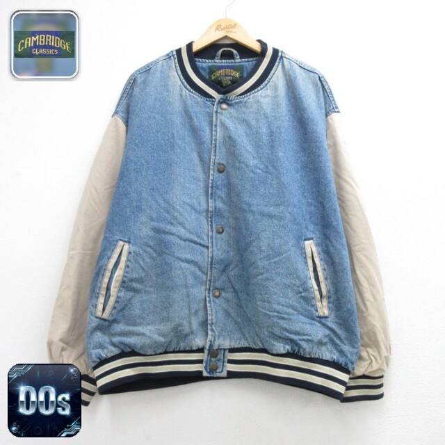 CAMBRIDGE 長袖 ジャケット 00s コットン クルーネック ネイビー デニム メンズXL相当 | 古着