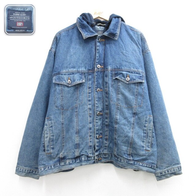 FADED GLORY 長袖ジャケット キルティング ネイビー メンズXL相当 | 古着