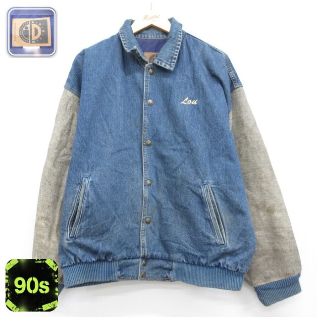 iD International 90s デニムジャケット スタジャン ネイビー メンズXL相当 | 古着