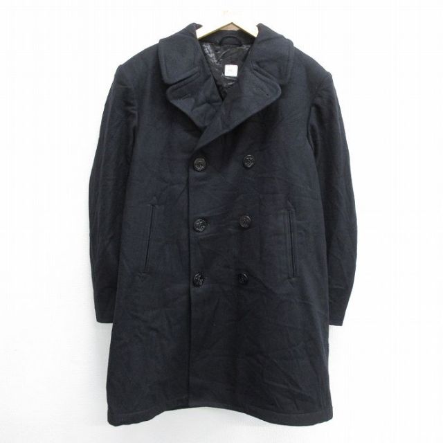 古着通販 L☆古着 長袖 ミリタリー Pコート ピーコート メンズ 90年代