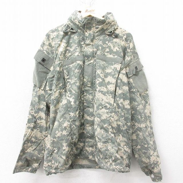 XL★古着 長袖 ミリタリー ナイロン ジャケット メンズ 00年代 00s ECWCS GEN3 レベル5 ソフトシェル デジタルカモ USA製 グレー 迷彩 25feb03 中古 アウター フライト