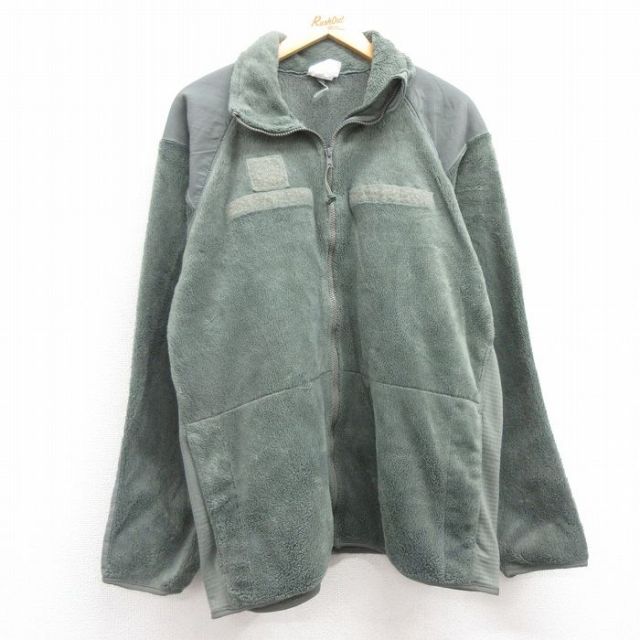 XL★古着 長袖 ミリタリー フリース ジャケット メンズ 00年代 00s ECWCS GEN3 レベル3 ラグラン 緑系 グリーン 25feb06 中古 アウター フライト