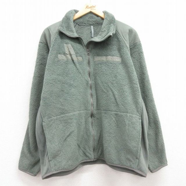 XL★古着 長袖 ミリタリー フリース ジャケット メンズ ECWCS GEN3 レベル3 ポーラテック ラグラン USA製 緑系 グリーン 25feb06 中古 アウター フライト
