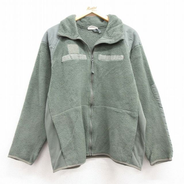 L★古着 長袖 ミリタリー フリース ジャケット メンズ 00年代 00s ECWCS GEN3 レベル3 ラグラン USA製 緑系 グリーン 25feb06 中古 アウター フライト