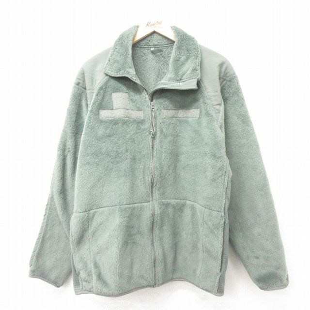 L★古着 長袖 ミリタリー フリース ジャケット メンズ ECWCS GEN3 レベル3 ポーラテック ラグラン USA製 緑 グリーン 25feb10 中古 アウター フライト