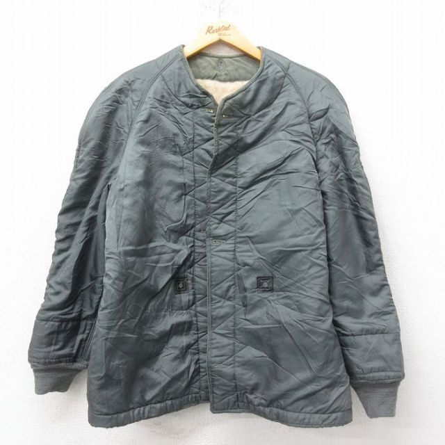 M★古着 長袖 ビンテージ ミリタリー ライナー ジャケット メンズ 60年代 60s USAF ラグラン 緑 グリーン 内側ボア 25feb17 中古 アウター フライト