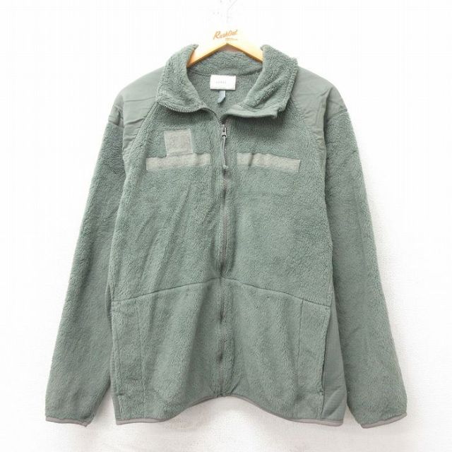 L★古着 長袖 ミリタリー フリース ジャケット メンズ ECWCS GEN3 レベル3 ポーラテック ラグラン USA製 緑 グリーン 25feb17 中古 アウター フライト