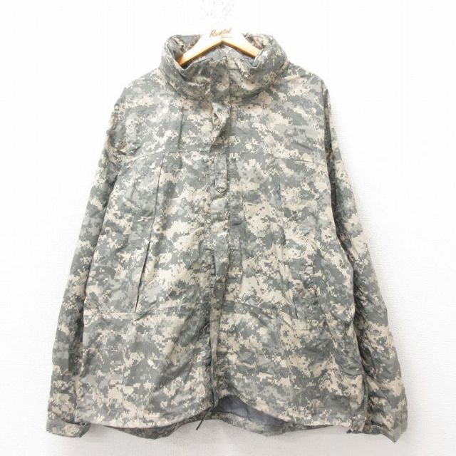 XL★古着 長袖 ミリタリー ナイロン ジャケット メンズ GEN3 LAYER6 大きいサイズ デジタルカモ USA製 グレー 迷彩 25feb17 中古 アウター フライト