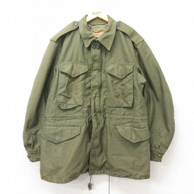 L★古着 長袖 ビンテージ ミリタリー フィールド ジャケット メンズ 60年代 60s M-51 コットン USA製 緑 グリーン 【spe】 25feb19 中古 アウター フライト