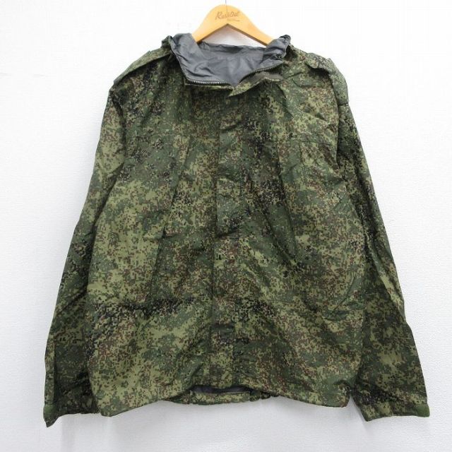 XL★古着 長袖 ミリタリー ジャケット パーカー メンズ ロシア軍 デジタルフローラ 緑他 グリーン 迷彩 25feb19 中古 アウター フライト