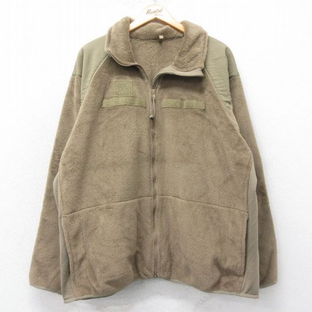 XL★古着 長袖 ミリタリー フリース ジャケット メンズ GEN3 レベル3 ラグラン ポーラテック 大きいサイズ USA製 茶系 ブラウン 【spe】 25feb26 中古 アウター フライト