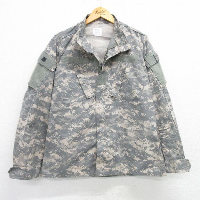 【50%OFF】XL★古着 長袖 ミリタリー ジャケット メンズ 00年代 00s アーミー ARMY コンバット リップストップ デジタルカモ USA製 グレー他 迷彩 25mar04 中古 アウター フライト
