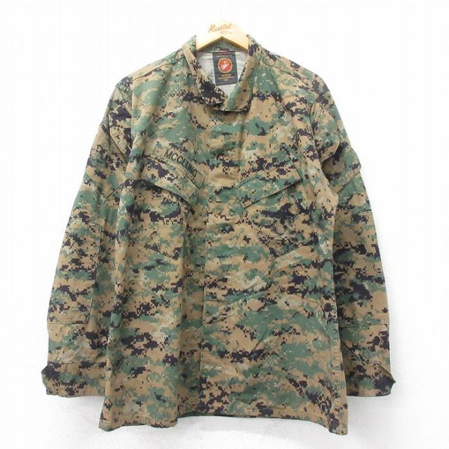 L★古着 長袖 ミリタリー ジャケット メンズ USMC デジタルカモ マーパットカモ 緑 グリーン 迷彩 25apr12 中古 アウター フライト