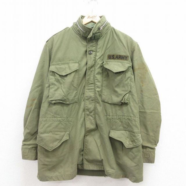 L★古着 長袖 ビンテージ ミリタリー フィールド ジャケット メンズ 70年代 70s USアーミー USA製 緑 グリーン 25aug12 中古 アウター フライト