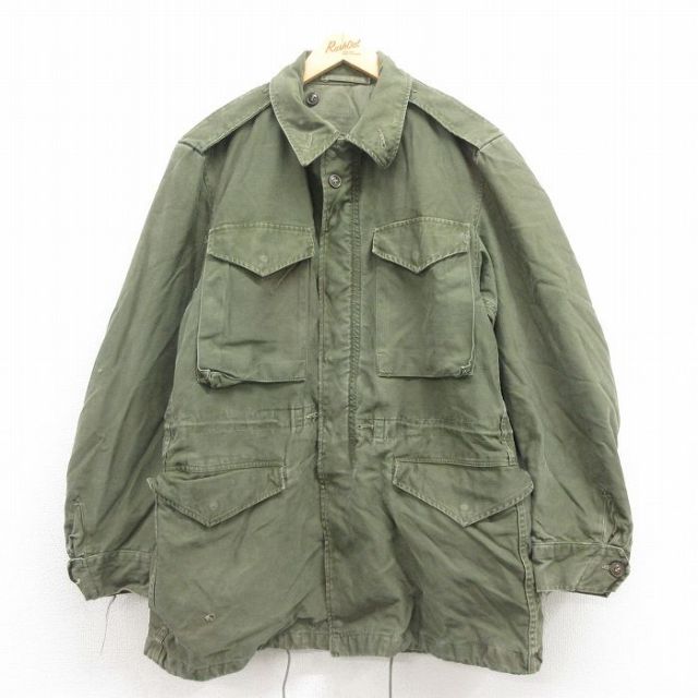 【20%OFF】M★古着 長袖 ビンテージ ミリタリー フィールド ジャケット メンズ 50年代 50s M-51 緑 グリーン 【spe】 25aug12 中古 アウター フライト