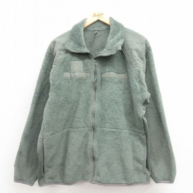 XL★古着 長袖 ミリタリー フリース ジャケット メンズ ECWCS GEN3 レベル3 ポーラテック ラグラン USA製 緑 グリーン 【spe】 25sep04 中古 アウター フライト