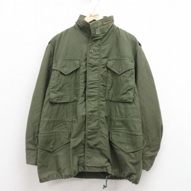 L★古着 長袖 ミリタリー フィールド ジャケット メンズ 90年代 90s M-65 薄緑 グリーン 25sep05 中古 アウター フライト