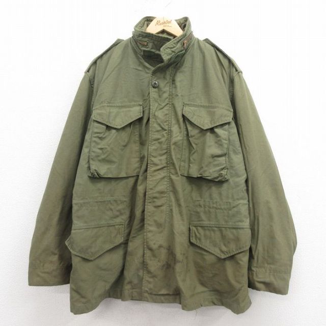 L★古着 長袖 ミリタリー フィールド ジャケット メンズ 90年代 90s M-65 薄緑 グリーン 25sep05 中古 アウター フライト