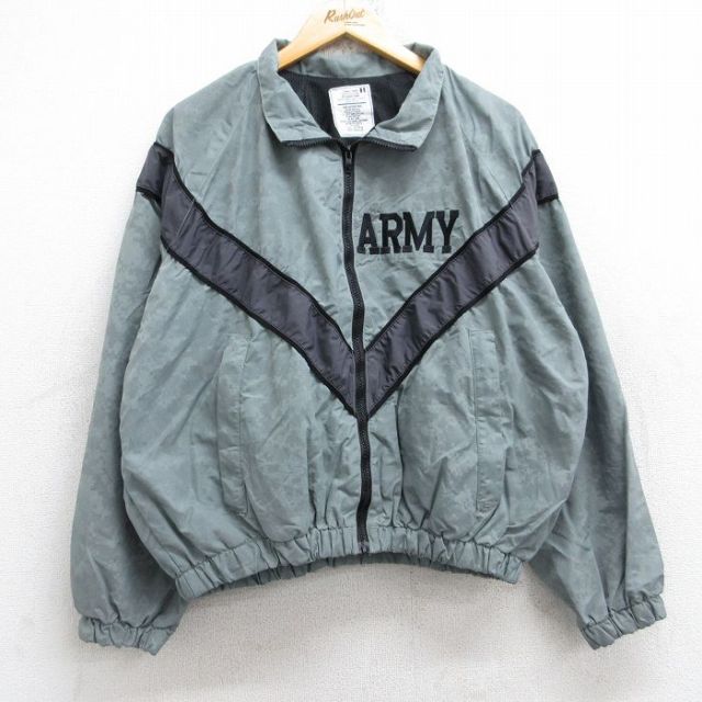 XL★古着 長袖 ミリタリー ナイロン ジャケット メンズ 00年代 00s アーミー ARMY デジタルカモ ラグラン リフレクター 大きいサイズ グレー他 迷彩 内側メッシュ 【spe】 25sep30 中古 アウター フライト