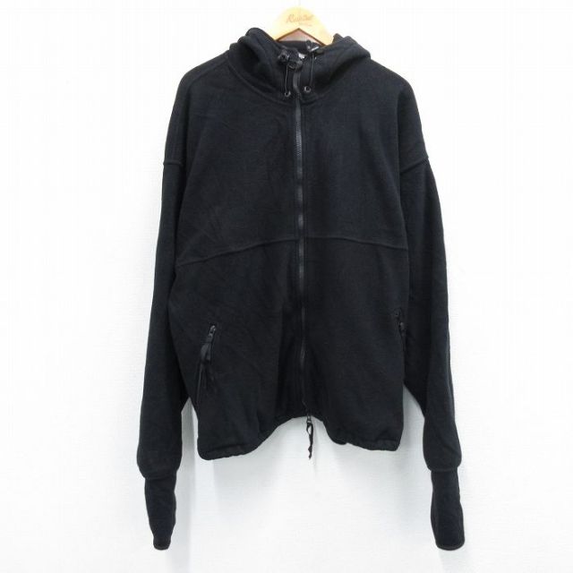 XL★古着 長袖 ミリタリー フリース ジャケット パーカー メンズ 90年代 90s ポーラテック 大きいサイズ 黒 ブラック 【spe】 25oct04 中古 アウター フライト